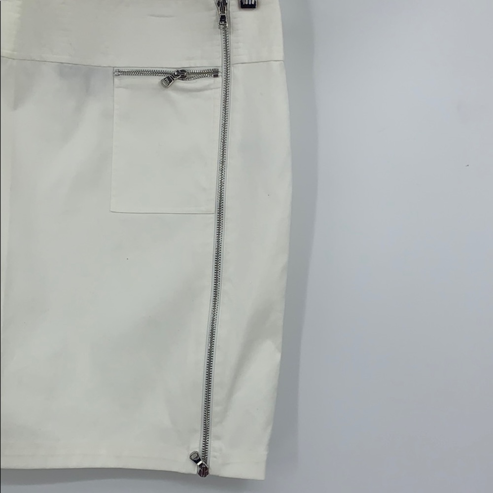 RALPH LAUREN BLACK LABEL Womens 4 zipper ivory pencil skirt - Picture 6 of 7